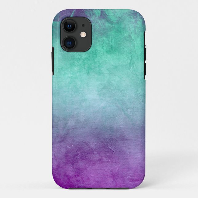 Grunge Colors - Aquamarin und Lila Case-Mate iPhone Hülle (Rückseite)