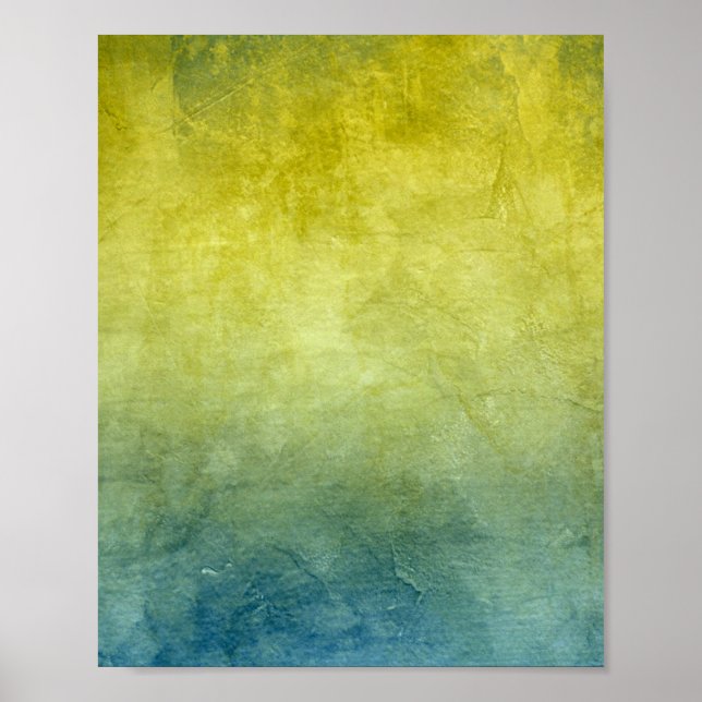 Grunge Colors - Gelb & Blau Poster (Vorne)