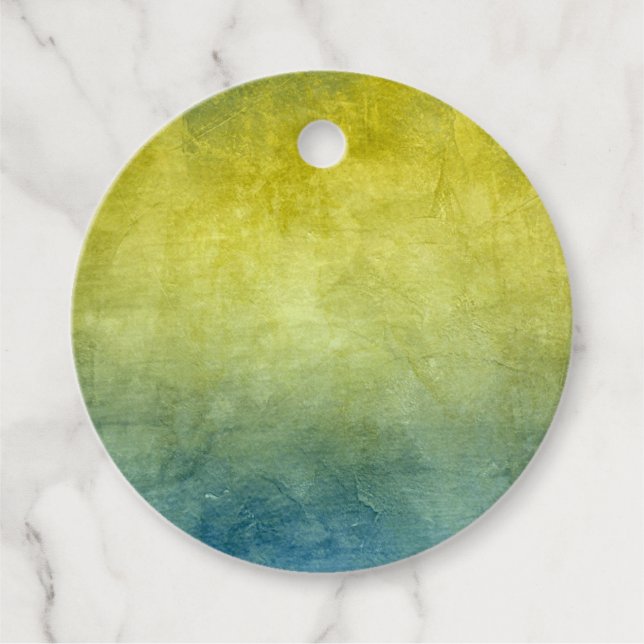 Grunge Colors - Yellow & Blue Geschenkanhänger (Vorderseite)