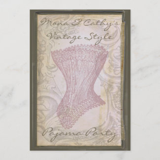 Grunge Corset Anpassbare Pajama-Party Einladung
