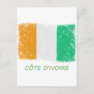 Grunge Côte d'Ivoire-Flagge Postkarte