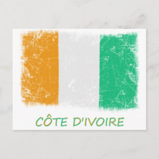 Grunge Côte d'Ivoire-Flagge Postkarte