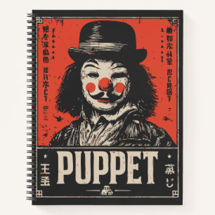 Grunge Creepy Puppet Dark Circus Art Notizbuch