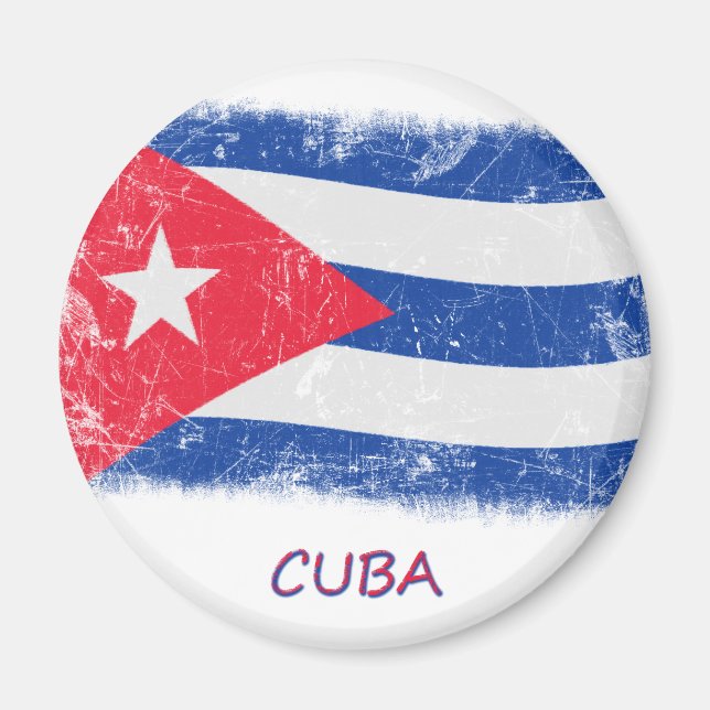 Grunge Cuba Flag Magnet (Vorne)