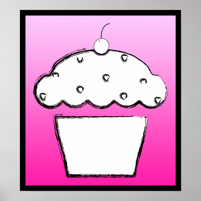 Grunge Cupcake Poster (Vorne)
