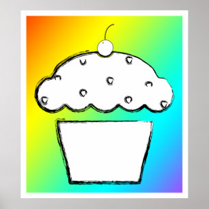 Grunge Cupcake Poster