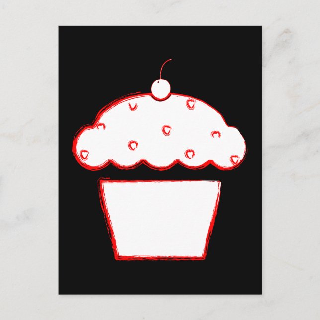 Grunge Cupcake Postkarte (Vorderseite)