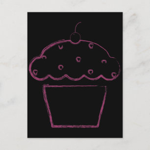 Grunge Cupcake Postkarte