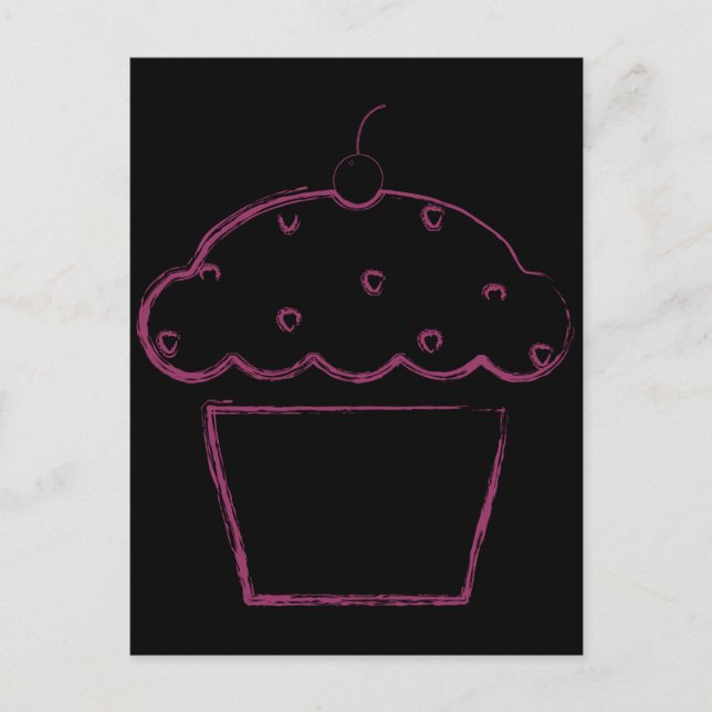 Grunge Cupcake Postkarte (Vorderseite)