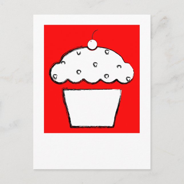 Grunge Cupcake Postkarte (Vorderseite)