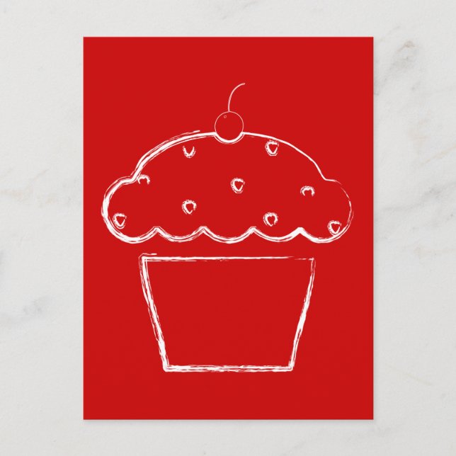 Grunge Cupcake Postkarte (Vorderseite)