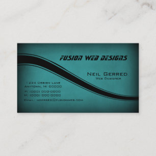 Grunge Curves Business Card, Aquamarin Visitenkarte
