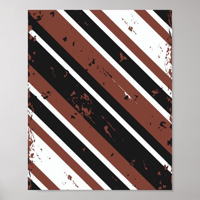 Grunge Diagonal Striped Abstract Design Poster (Vorne)