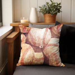 Grunge Dirty Vintag Worldcup Baseball Sport Balls Kissen