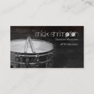 Grunge Drummer Musician Business Card Visitenkarte