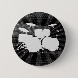 Grunge Drums Black Burst Button