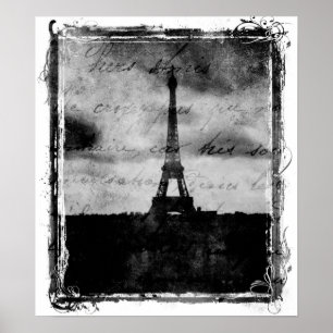 Grunge Edge Paris Poster