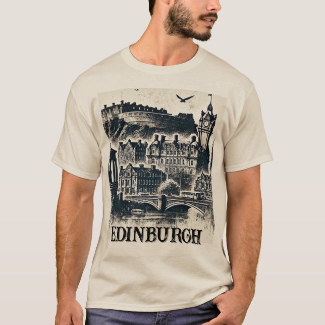 Grunge Edinburgh Schottland T-Shirt (Vorderseite)