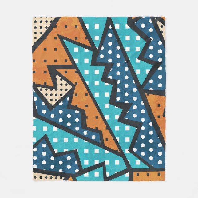 Grunge-Effekt Vintages Stoffmuster Fleecedecke (Vorderseite)