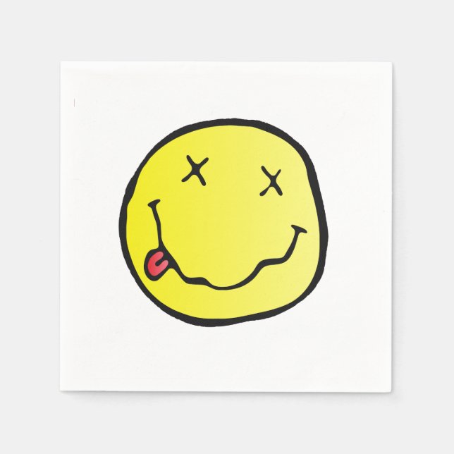 Grunge-Emoji-Papierservietten Serviette (Vorderseite)