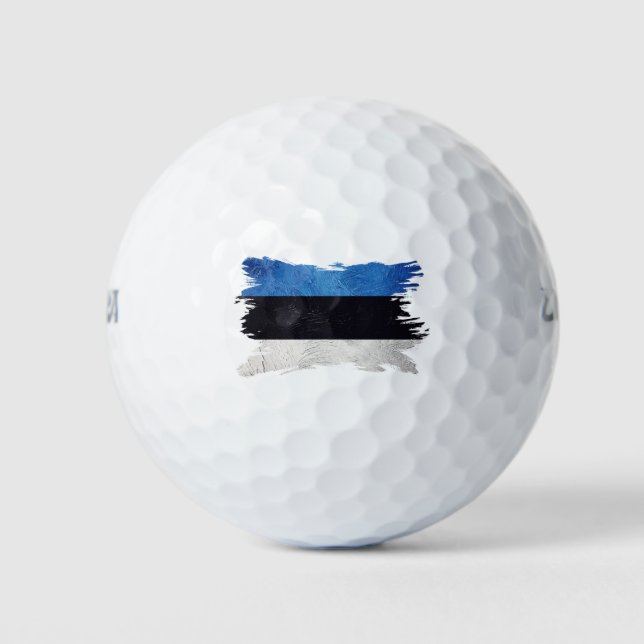 Grunge Estonia flagge, Brush stroke, estnische Fla Golfball (Vorderseite)