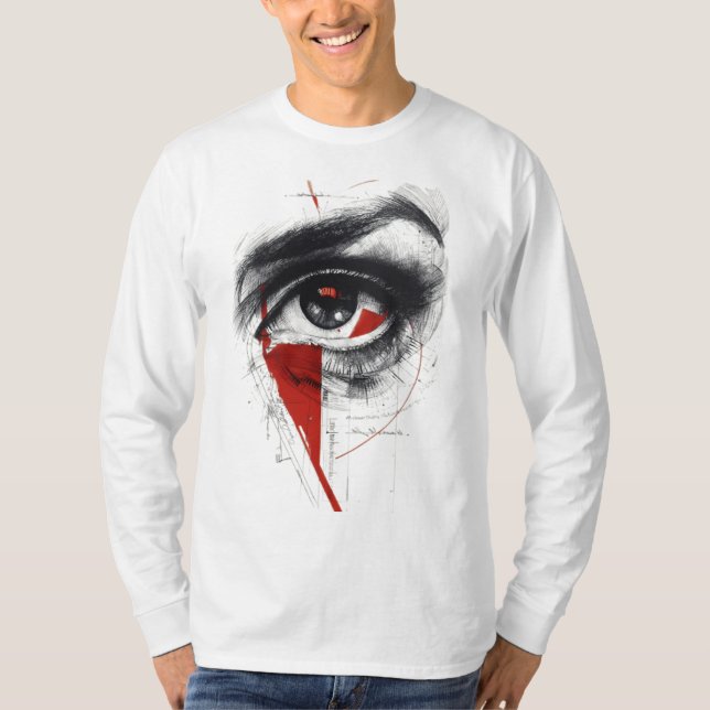 Grunge Eye Langarmshirt T-Shirt (Vorderseite)