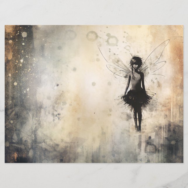 Grunge Fairy Scrapbook Paper (Rückseite)
