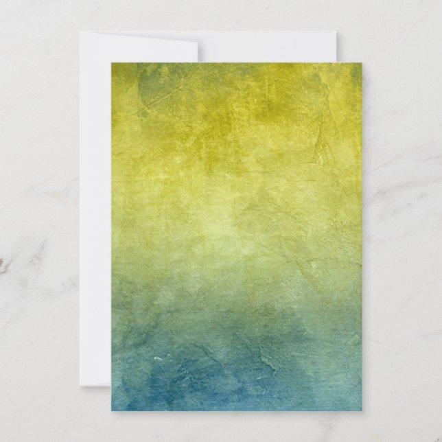 Grunge-Farben - Gelb & Blau Save The Date (Vorderseite)