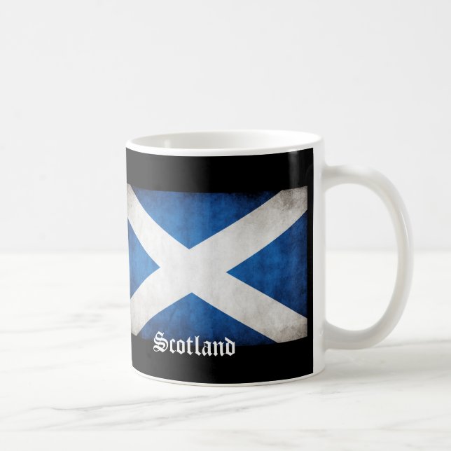 Grunge Flag Schottland Kaffeetasse (Rechts)