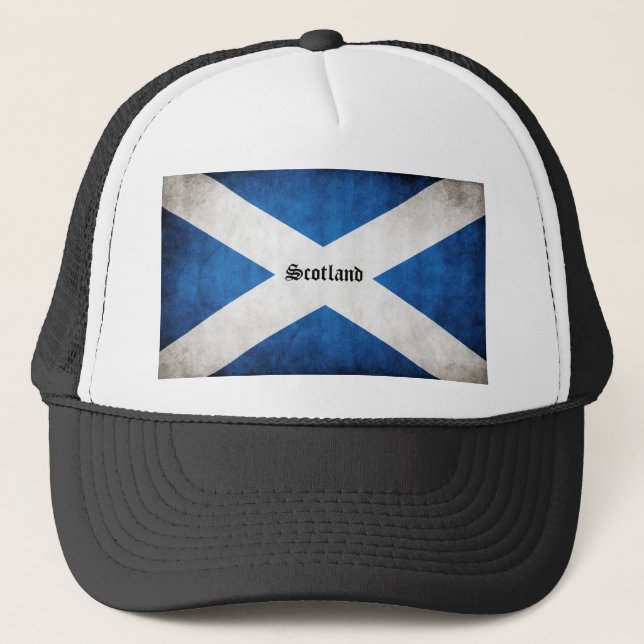 Grunge Flag Schottland Truckerkappe (Vorderseite)