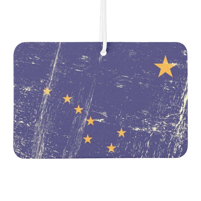 Grunge Flag von Alaska Autolufterfrischer (Vorderseite)