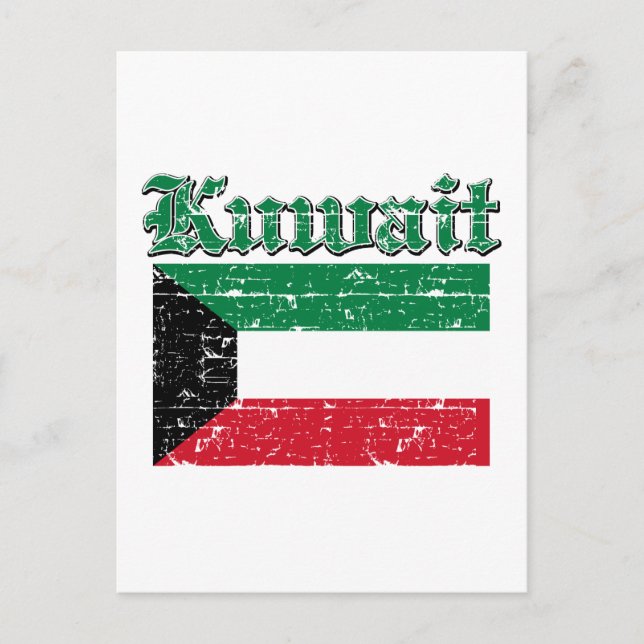 Grunge Flag von Kuwait Postkarte (Vorderseite)