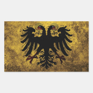 Grunge-Flagge des Heiligen Römischen Reiches Rechteckiger Aufkleber