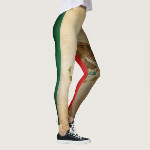 Grunge-Flagge von Mexiko Leggings