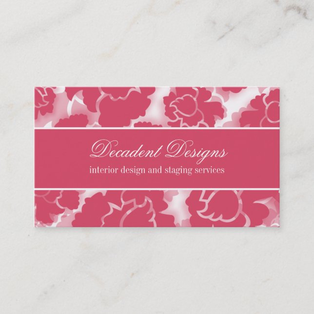 Grunge Floral Decadance Business Card Visitenkarte (Vorderseite)