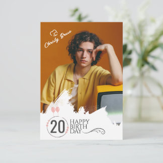 Grunge | Foto einer beliebigen Alterskarte Dankeskarte