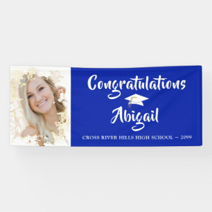 Grunge Foto Frame Pinsel Script Blue Abschluss Banner