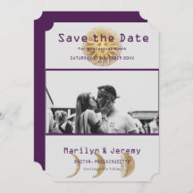 Grunge Foto Lila Zodiac Flat Save the Date