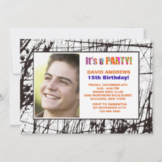 Grunge Frame Foto Geburtstagsparty Einladung