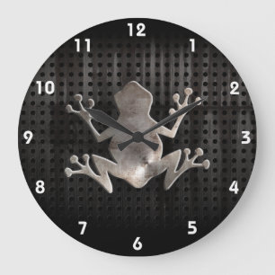 Grunge Frog Große Wanduhr