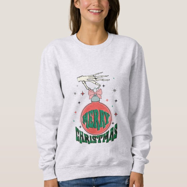 Grunge Frohe Weihnachten Sweatshirt (Vorderseite)