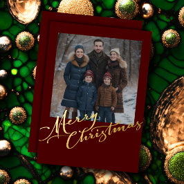 Grunge Frohe Weihnachten und Ihr Foto Folien Feiertagskarte