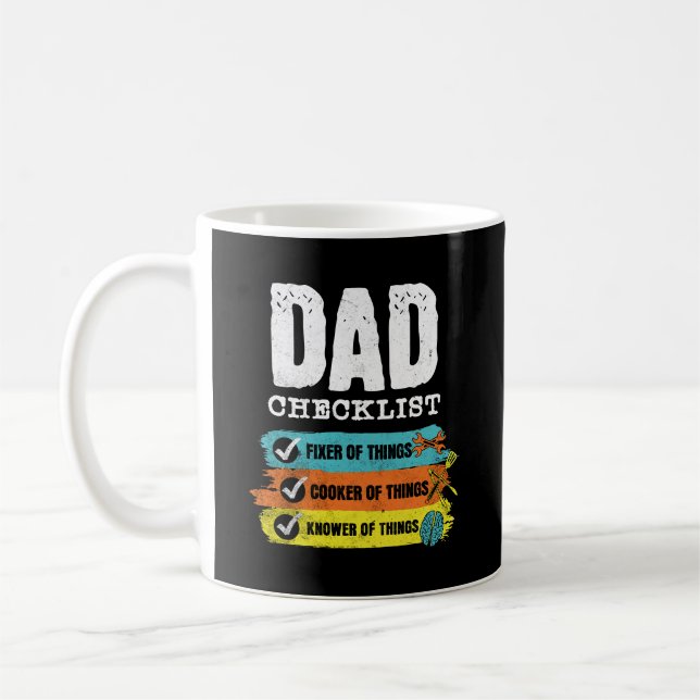 Grunge Funny Vater Checkliste Kaffeetasse (Links)