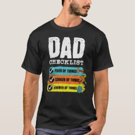 Grunge Funny Vater Checkliste T-Shirt