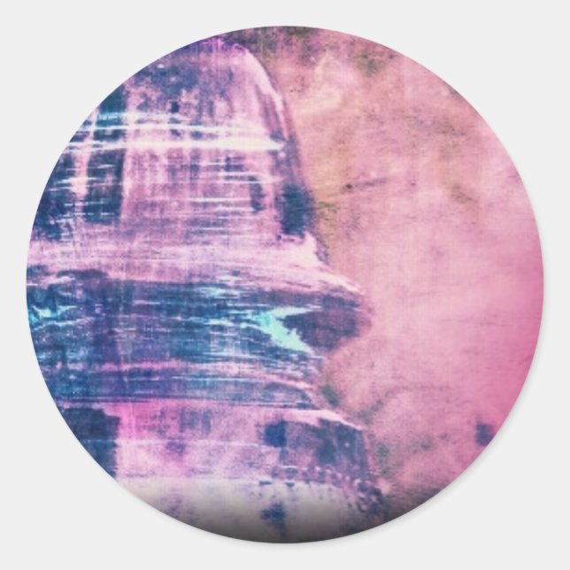 Grunge für Vintages Glas Runder Aufkleber (Vorderseite)