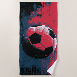 Grunge-Fußball-Splash-Artwork Strandtuch