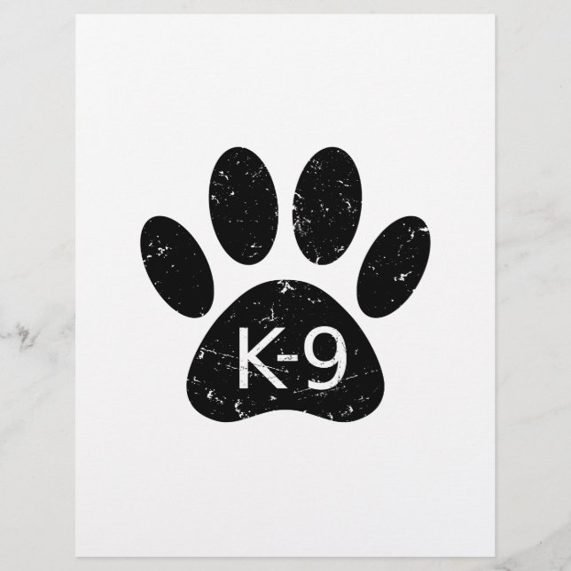 Grunge gestörter Hund Paw K-9 (Vorderseite)