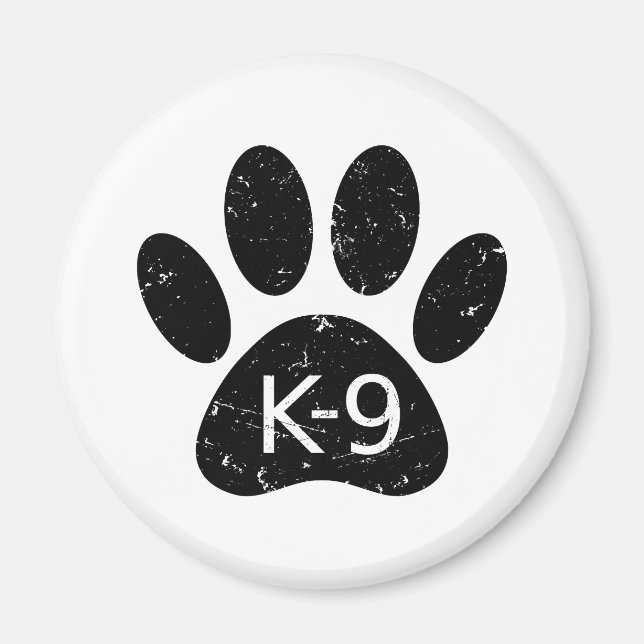 Grunge gestörter Hund Paw K-9 Magnet (Vorne)
