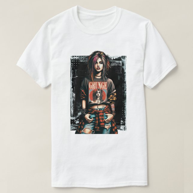 Grunge Girl Punk Rock Street Art Quote Graffiti T-Shirt (Design vorne)