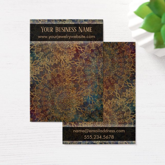 Grunge Gold Mandala Earring Holder Display Cards (Schreibtisch)